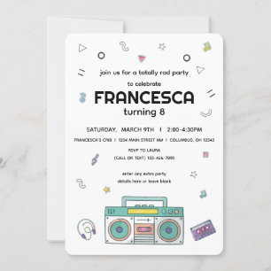 90's Totally Rad Music Thema Verjaardag Kaart