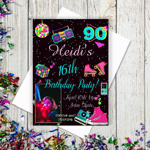 90's Uitnodiging, Foto terug naar de jaren '90, Kaart