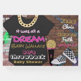 90's Urban Hip Hop|Roze & Goud Baby shower Gastenboek