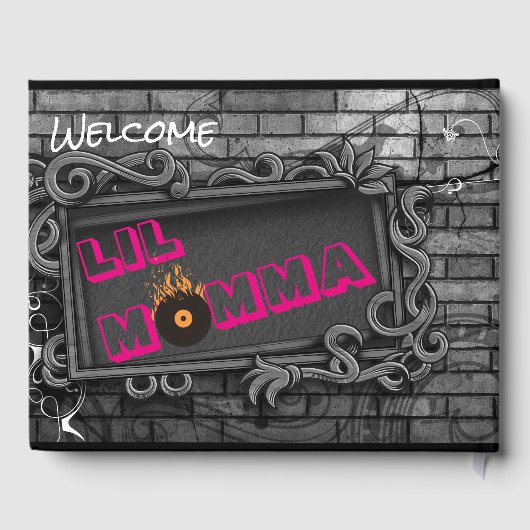 90's Urban Hip Hop|Roze & Goud Baby shower Gastenboek (Achterkant)