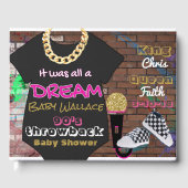 90's Urban Hip Hop|Roze & Goud Baby shower Gastenboek (Voorkant)