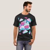 90s Vaporwave Floppy Disk & Pixel Cloud Y2K T-shirt (Voorkant volledig)