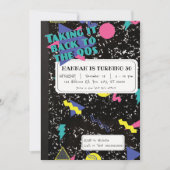 90s Verjaardag, Retro Composiet Notitieboek Kaart (Voorkant)