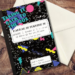 90s Verjaardag, Retro Composiet Notitieboek Kaart<br><div class="desc">Deze 90s verjaardagsuitnodiging is "terugbrengen naar de jaren 90", met een faux composite notitieboek-ontwerp. De kleurrijke vormen brengen alle nostalgische gevoelens van de jaren 90. Of het nu een 30e verjaardag, 40e verjaardag of een speciale gelegenheid is, deze uitnodiging voor de jaren '90 zal uw gasten opwinden! Pas het aan...</div>