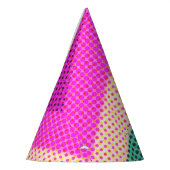 90s Verjaardag Retro stippen Rainbow Halftone Feesthoedjes (Links)