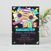 90s Verjaardag Uitnodiging (Staand voorkant)