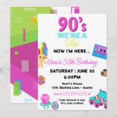 90s Verjaardag Uitnodiging Retro 30e Verjaardag (Voorkant / Achterkant)