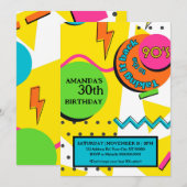 90s Verjaardagsfeest, Helder en Kleurrijk Kaart (Voorkant / Achterkant)