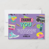 90's verjaardagsfeestje bedankje bedankkaart (Voorkant)