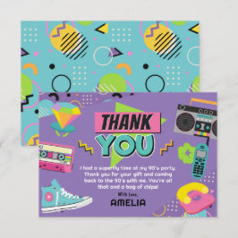 90's verjaardagsfeestje bedankje bedankkaart