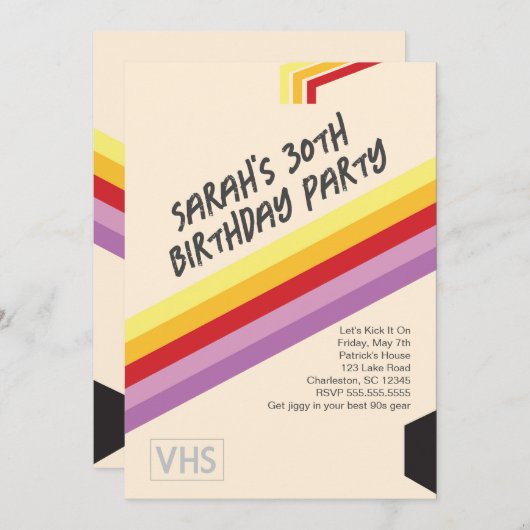 90s VHS Uitnodiging (Voorkant / Achterkant)