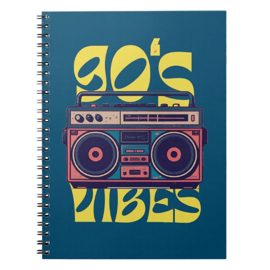 90's vibe Boombox Notitieboek (Voorkant)