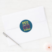 90's vibe Boombox Ronde Sticker (Envelop)