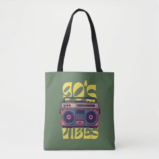 90's vibe  Boombox Tote Bag (Voorkant)