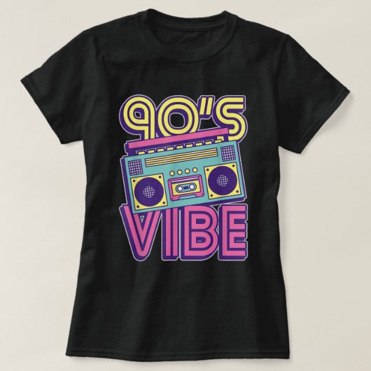 90s Vibe Retro Boombox Neon Aesthetic Design T-shirt (Design voorkant)