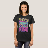 90s Vibe Retro Boombox Neon Aesthetic Design T-shirt (Voorkant volledig)