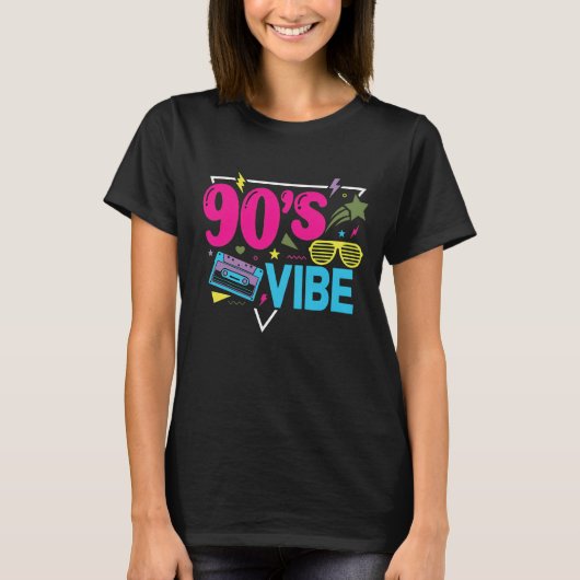 90's VIBE Retro Cassette Shutter Zonnebril T-shirt (Voorkant)