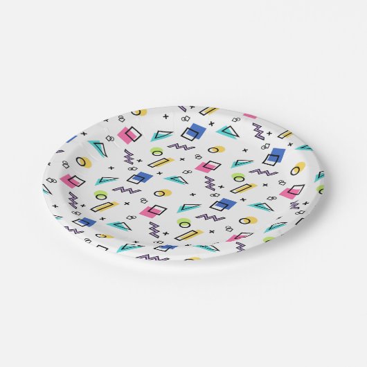 90s Vibe Shape Confetti Papier Borden Papieren Bordje (Gekanteld)