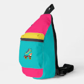 90s vibes, Retro Roller Schaatsen icoon Sling Bag (Rechterhoek)