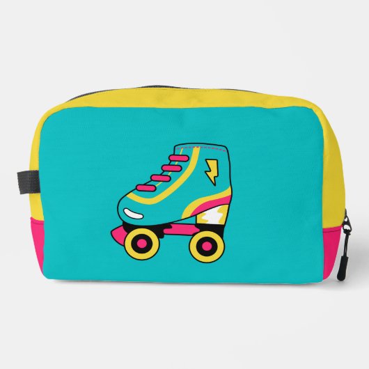 90s vibes, Retro Roller Schaatsen icoon Toilettasje (Voorkant)