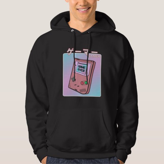 90s Video Game  Japanese Aesthetic Vaporwave Gamer Hoodie (Voorkant)