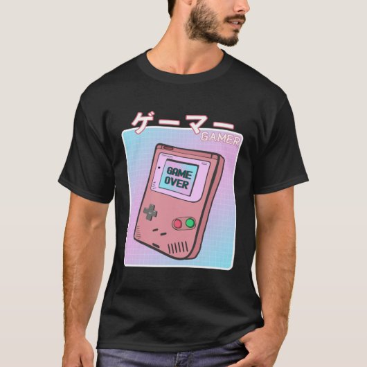 90s Video Game  Japanese Aesthetic Vaporwave Gamer T-shirt (Voorkant)