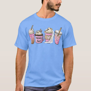 90's Vintage Luipaard Cute Coffee Retro Roze Bruid T-shirt