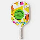 90s vormen, retro gepersonaliseerd pickleball paddle (Voorkant)