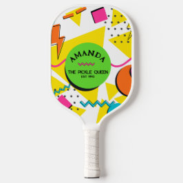 90s vormen, retro gepersonaliseerd pickleball paddle