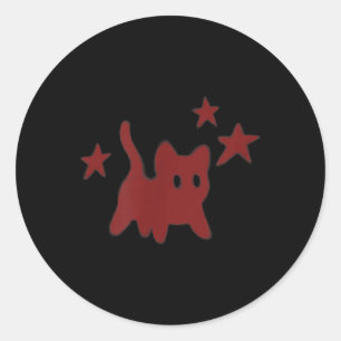 90s Y2k Angstaanjagende Kat Tomcat Is Bang Onder S Ronde Sticker