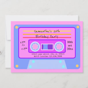 90's Y2K Bubblegum Roze Cassette 20 Verjaardagsfee Kaart