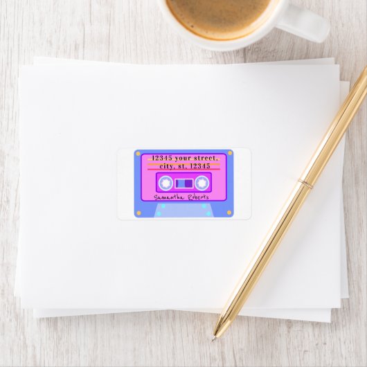 90's Y2k Leuke Pastel Cassette retouradres Etiket (Insitu)