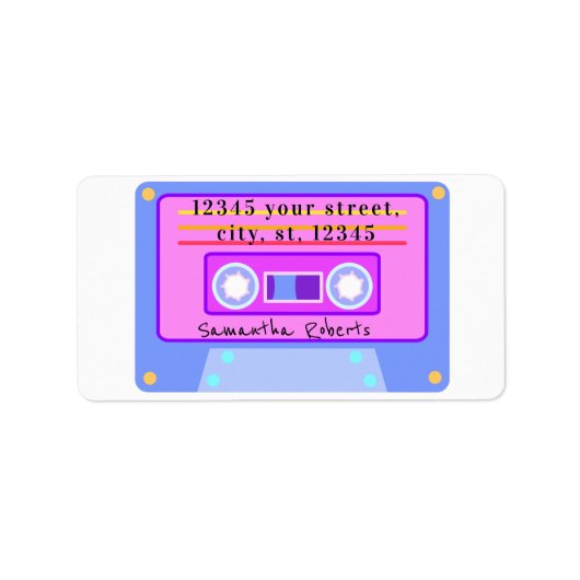 90's Y2k Leuke Pastel Cassette retouradres Etiket (Voorkant)