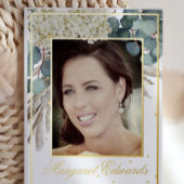 90ste bloemige blauwe elegante foto Verjaardag Folie Uitnodiging