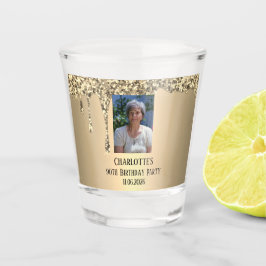 90ste Elegant Verjaardagsfeest Goud Shot Glas