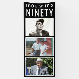 90ste geboortedag fotobanner spandoek