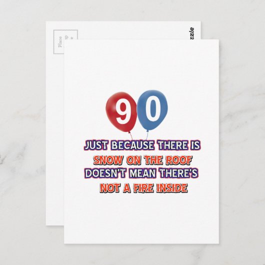 90ste jaar oude sneeuwval op het dak design briefkaart (Voorkant / Achterkant)