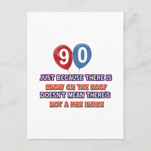 90ste jaar oude sneeuwval op het dak design briefkaart (Voorkant)