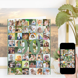 90ste of elke leeftijd Foto Collage Grote Verjaard Kaart