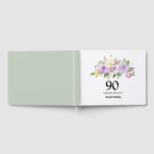 90ste Paarse Floral-Guest Book op Birthday Gastenboek (Volledig)