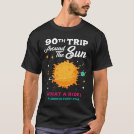 90ste reis rond de zon 90ste verjaardagsfeest t-shirt