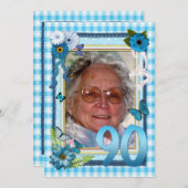 90ste uitnodiging voor verjaardagsfeestje (Voorkant / Achterkant)