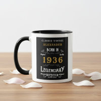 90ste verjaardag 1936 Legende Retro Zwart Persoonl