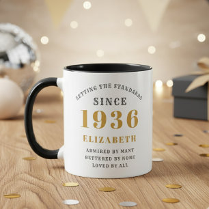 90ste verjaardag 1936 Voeg naam toe Elegant Mok