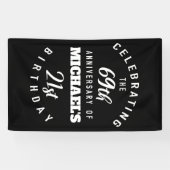 90ste verjaardag, 90 jaar oud, gepersonaliseerd, g spandoek (Horizontaal)