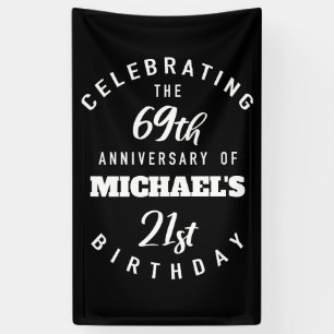 90ste verjaardag, 90 jaar oud, gepersonaliseerd, g spandoek