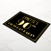 90ste verjaardag: Art Deco Kijk "90", met naam Folie Uitnodiging (Gedraaid)