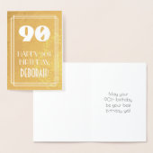 90ste verjaardag ~ Art Deco stijl "90" & aangepast Folie Kaarten (Display)
