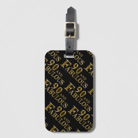 90ste verjaardag bagagelabel (Voorkant (verticaal))