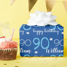 90ste verjaardag blauw Persoonlijk